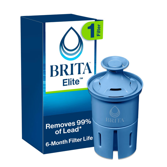 Brita Elite Replacement Filter, Reduces 30+ contaminants while keeping healthy minerals, WQA Certified to reduce Lead, Microplastics, Chromium and Chlorine, Lasts 6 months, 1 Count - Available at All In One Marketplace Canada