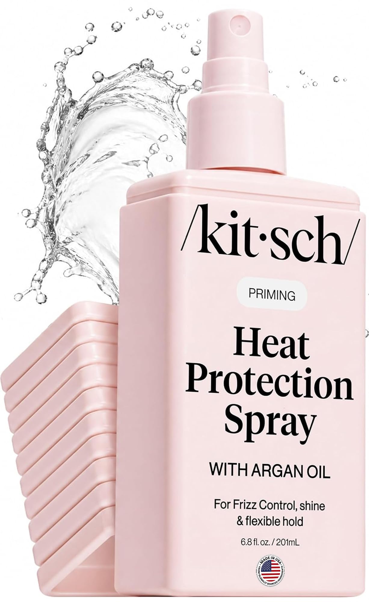 Kitsch Heat Protection Spray for Hair – Heat Protectant for Hair with Argan Oil – Styling Hair Spray for Frizz Control, Shine & Damage Protection – Protects Strands | Ideal Gifts for Women – 201ml - Available at All In One Marketplace Canada