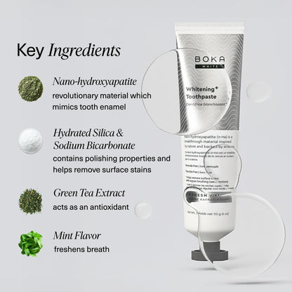 Boka Fluoride Free Toothpaste, Nano Hydroxyapatite Toothpaste, Appropriate for Sensitive Teeth, for Adult, Kids Oral Care - Whitening * Refresh Mint, 4 Fl Oz (113g) 3Pk