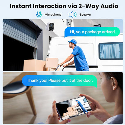Wireless Security Camera 2Pack- Outdoor WiFi Security Cameras, Color Night Vision, AI/PIR Detection, 2-Way Talk, Cloud/SD, Weatherproof, Battery Powered Outdoor Cameras for Home Security Outside
