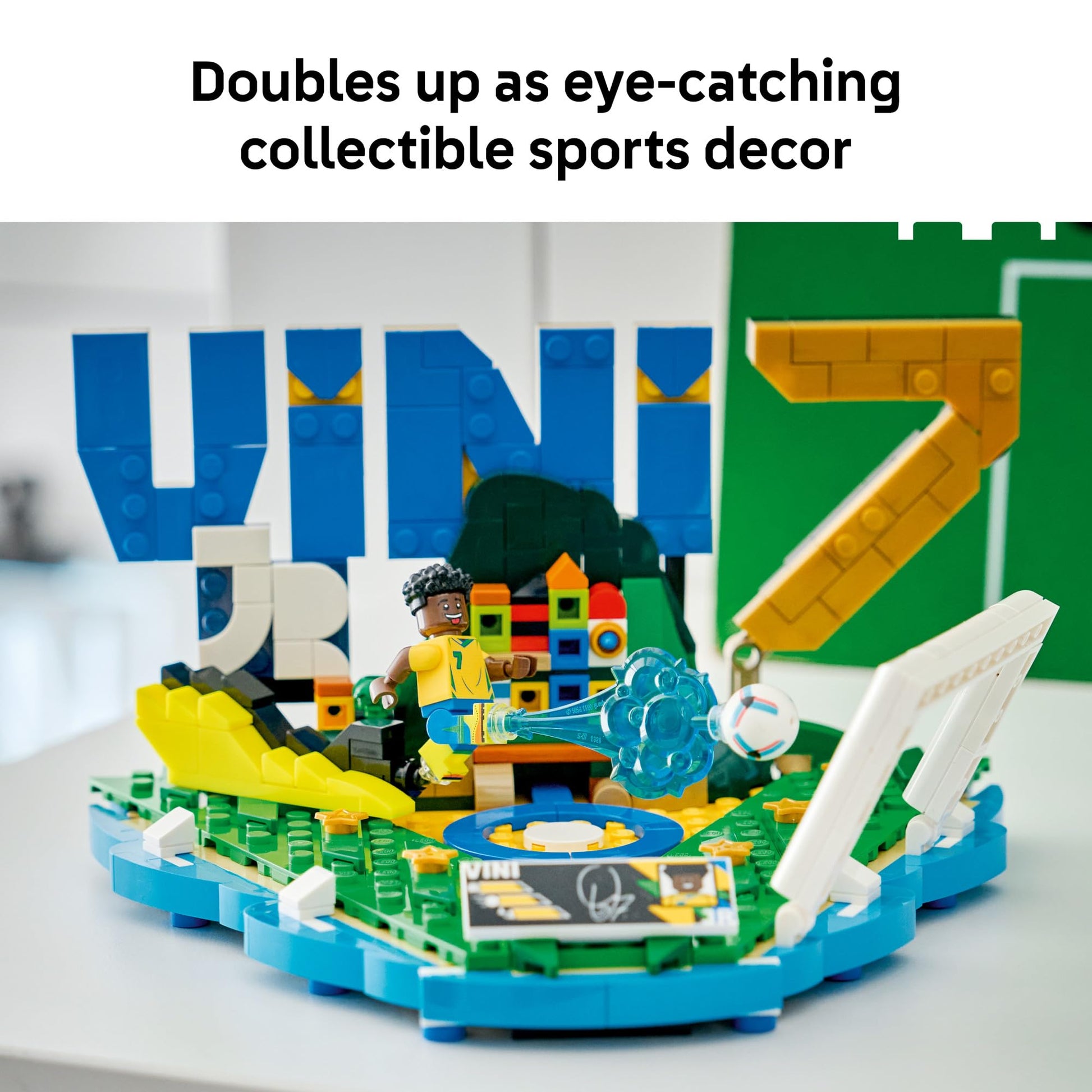 LEGO Editions Vini Jr. – Soccer Highlights - Building Set for Boys & Girls, Ages 10+ - Collectible Soccer Gift W/Plaque - Kids Bedroom or Shelf Decor - 43027
