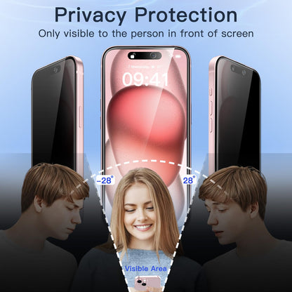 JETech Privacy Screen Protector for iPhone 15, 2-Pack