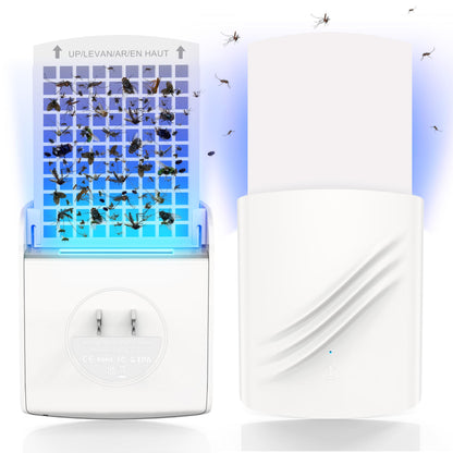 Fruit Fly Traps for Indoors, Mosquito Trap Plug in Bug Catcher with Night Light, Moth Housefly Insect Gnat Traps for House Indoor Kitchen Office - No Odor (1D+6Refills) - Available at All In One Marketplace Canada