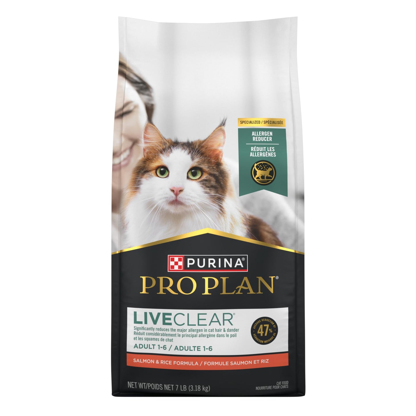 Purina Pro Plan LiveClear Allergen Reducing Dry Cat Food, Salmon & Rice 3.18kg 🍁 All In One Marketplace Canada