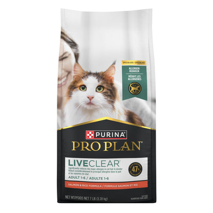 Purina Pro Plan LiveClear Allergen Reducing Dry Cat Food, Salmon & Rice 3.18kg 🍁 All In One Marketplace Canada