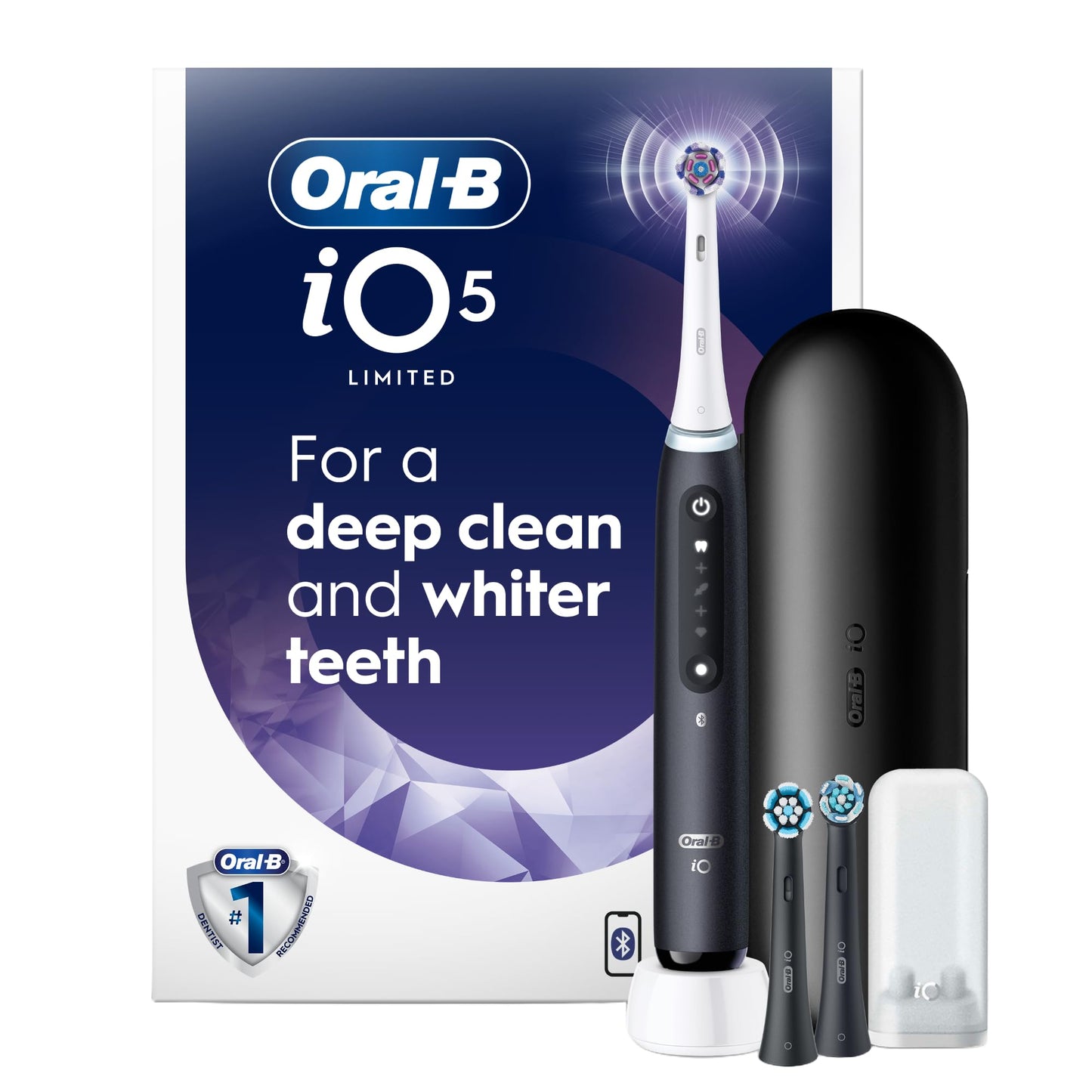 Oral-B iO Series 5 Limited Electric Toothbrush with (3) Brush Head, Rechargeable, Black Oral-B