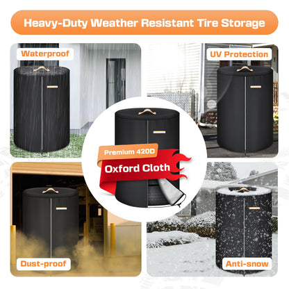 2 Pack Tire Covers for Storage, Tire Storage Bag with Reflective Stripe for Nitghttime Protection, Waterproof Winter Tire Covers for Storage Set of 4 Outdoor for Trucks, Fit 30 Inch Tires in Diameter 🍁 All In One Marketplace Canada