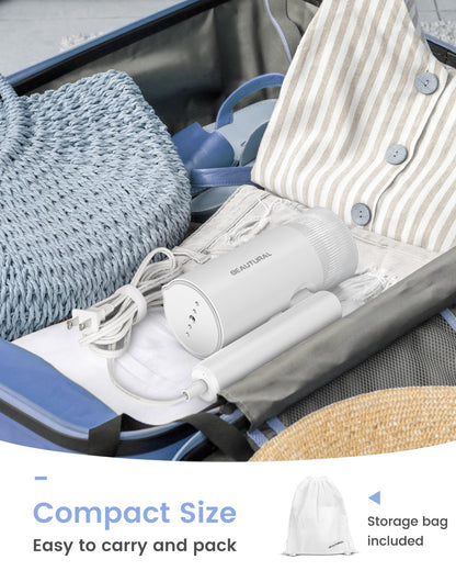 BEAUTURAL Steamer for Clothes, Foldable Handheld Clothing Wrinkles Remover for Garments, 30-Second Fast Heat-up, Portable Fabric Steamer for 120V Countries, Not for Use in 220V Such as Europe - Available at All In One Marketplace Canada