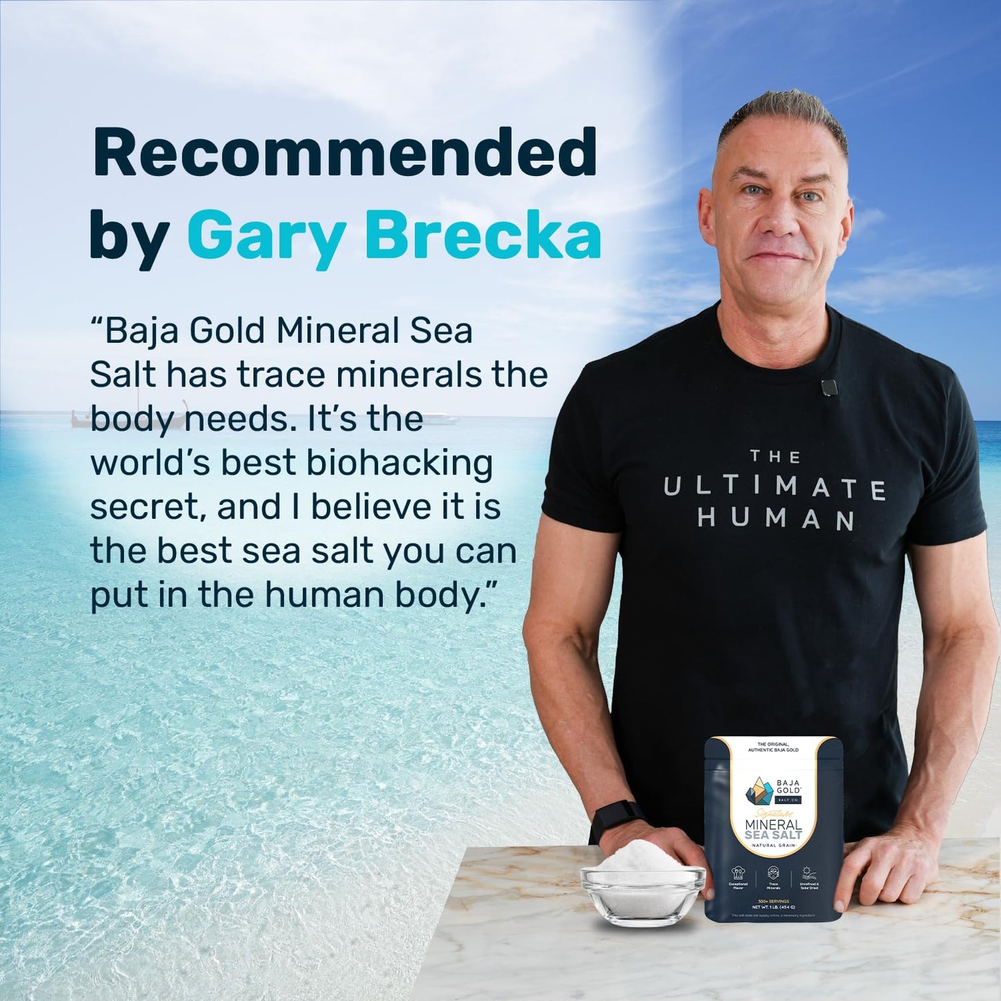 Baja Gold Mineral Sea Salt - Natural Grain Salt for Cooking & Baking | 1 lb. Resealable Bag