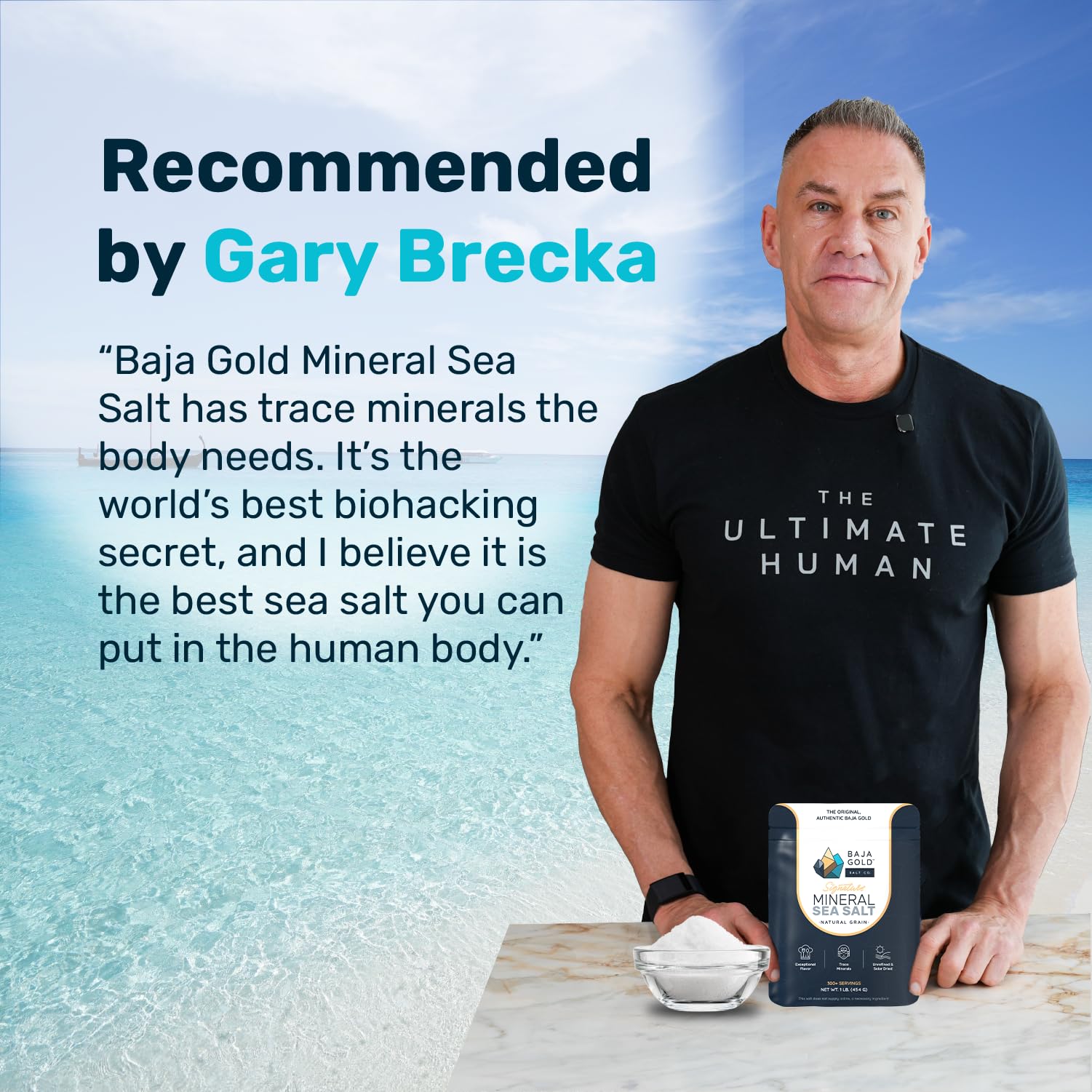 Baja Gold Mineral Sea Salt - Natural Grain Salt for Cooking & Baking | 1 lb. Resealable Bag