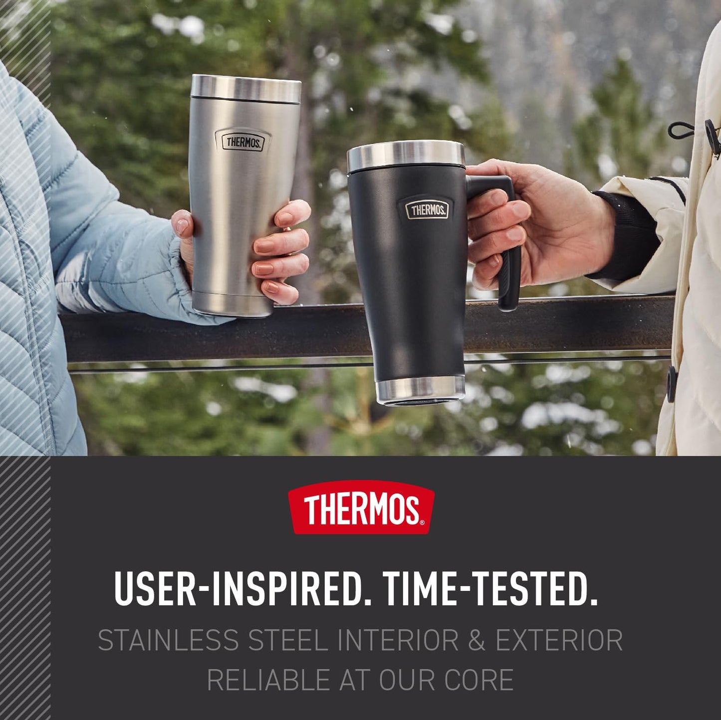 THERMOS ICON Series 16oz Stainless Steel Mug, Saddle Thermos