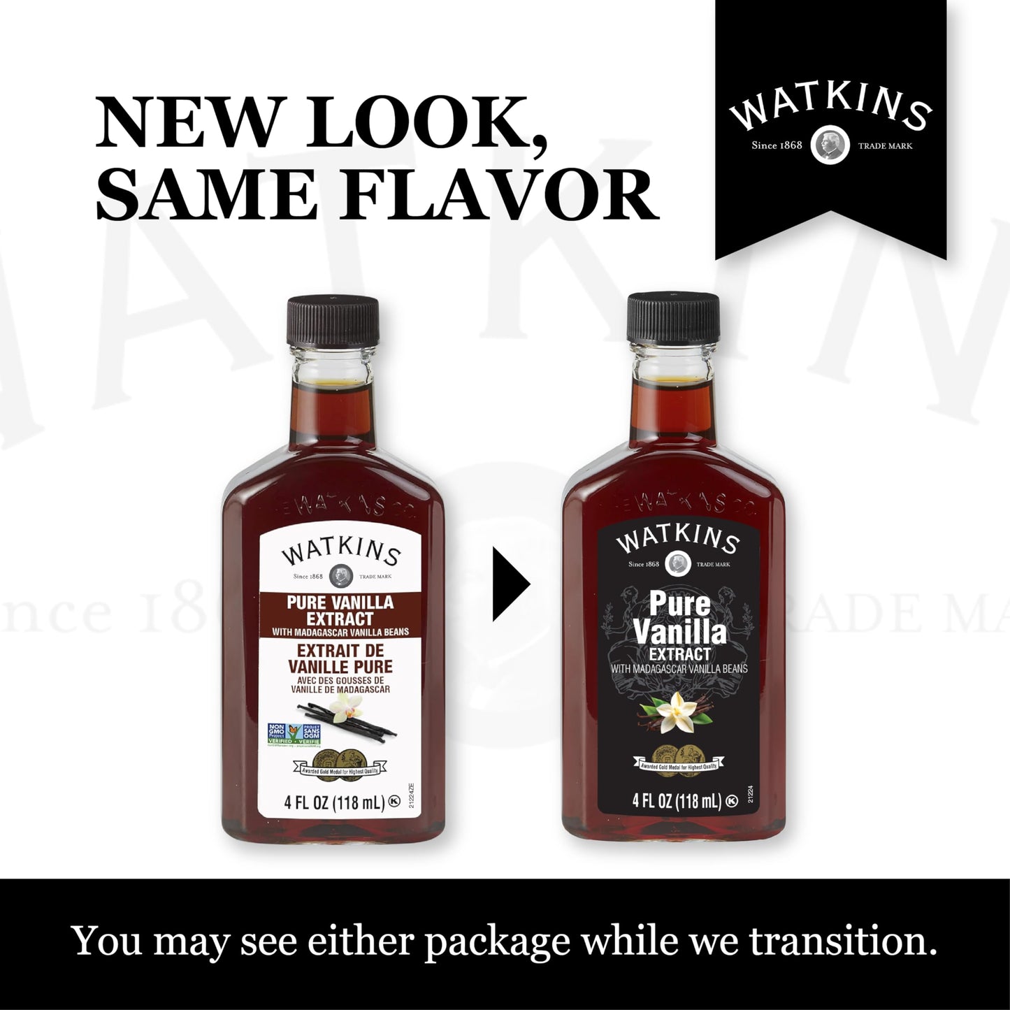 Watkins Pure Vanilla Extract with Madagascar Vanilla Beans, Non-GMO, Kosher, 118 ml, 1 Count 🍁 All In One Marketplace Canada