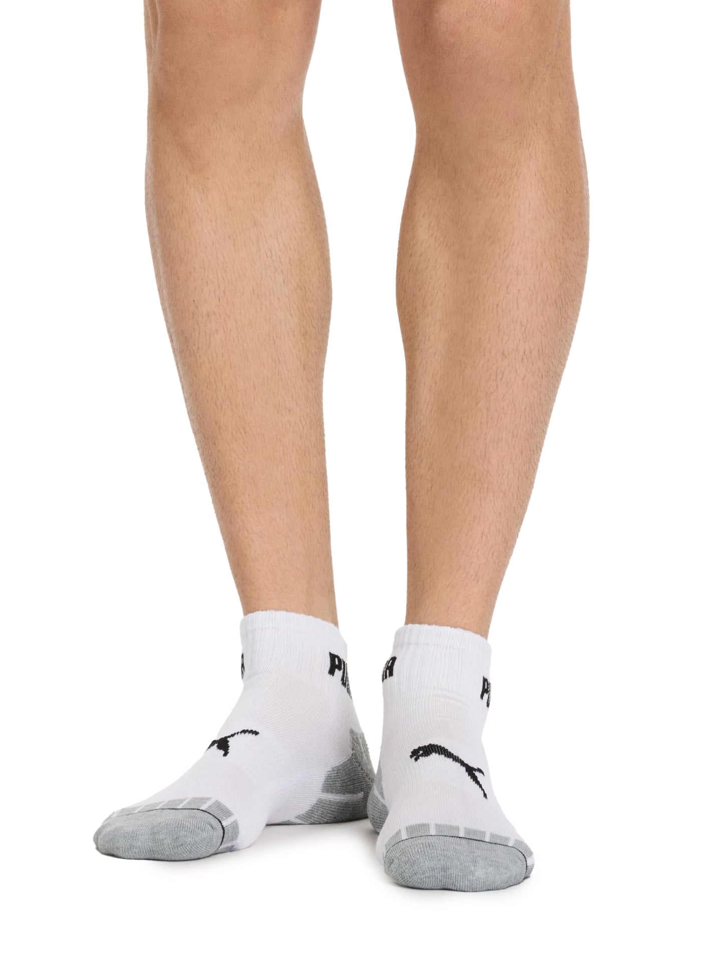 PUMA Men's 8 Pack Athletic Cushioned Quarter Crew Socks, White/Black, 10-13 - Available at All In One Marketplace Canada