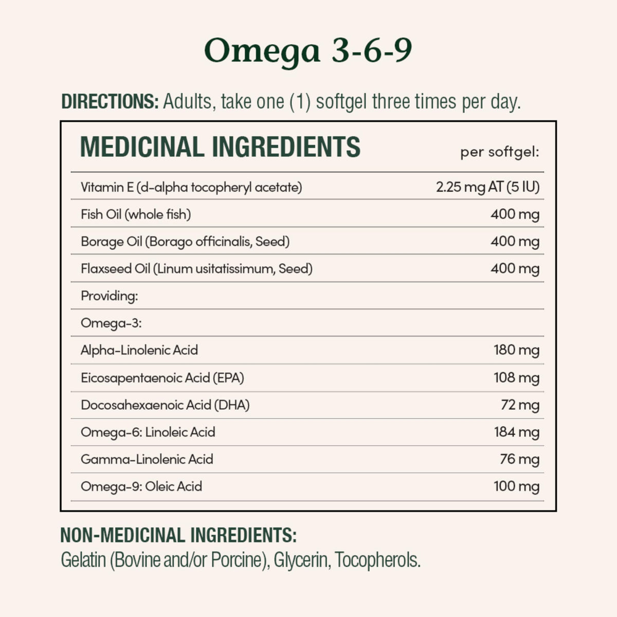 NATURE'S BOUNTY Omega 3-6-9, 1200 mg Fish, Flax & Borage, 200 Softgels