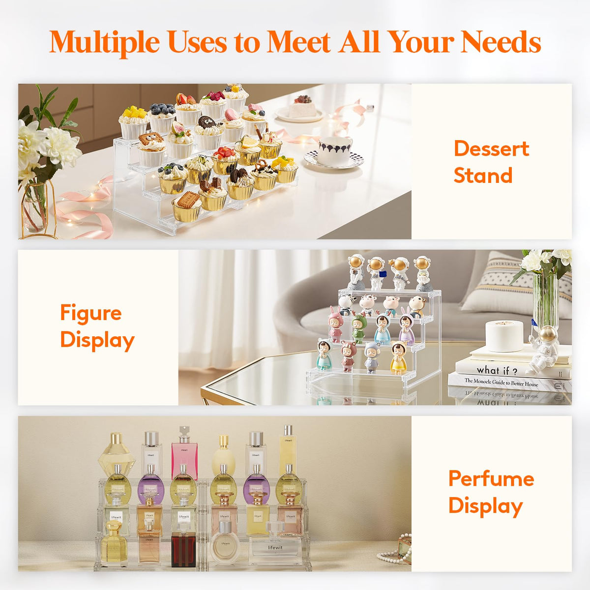 Lifewit 4 Tier Acrylic Perfume Organizer, Clear Fragrance Shelf,1 Pack 🍁 All In One Marketplace Canada