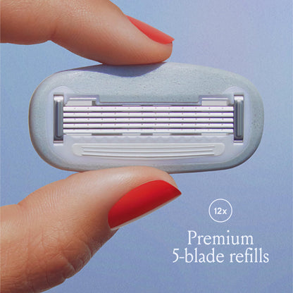 Billie Women’s Razor Refill Blades | 5-Blade Cartridges - 12 count | Replacement Refills for Billie Handle - Available at All In One Marketplace Canada