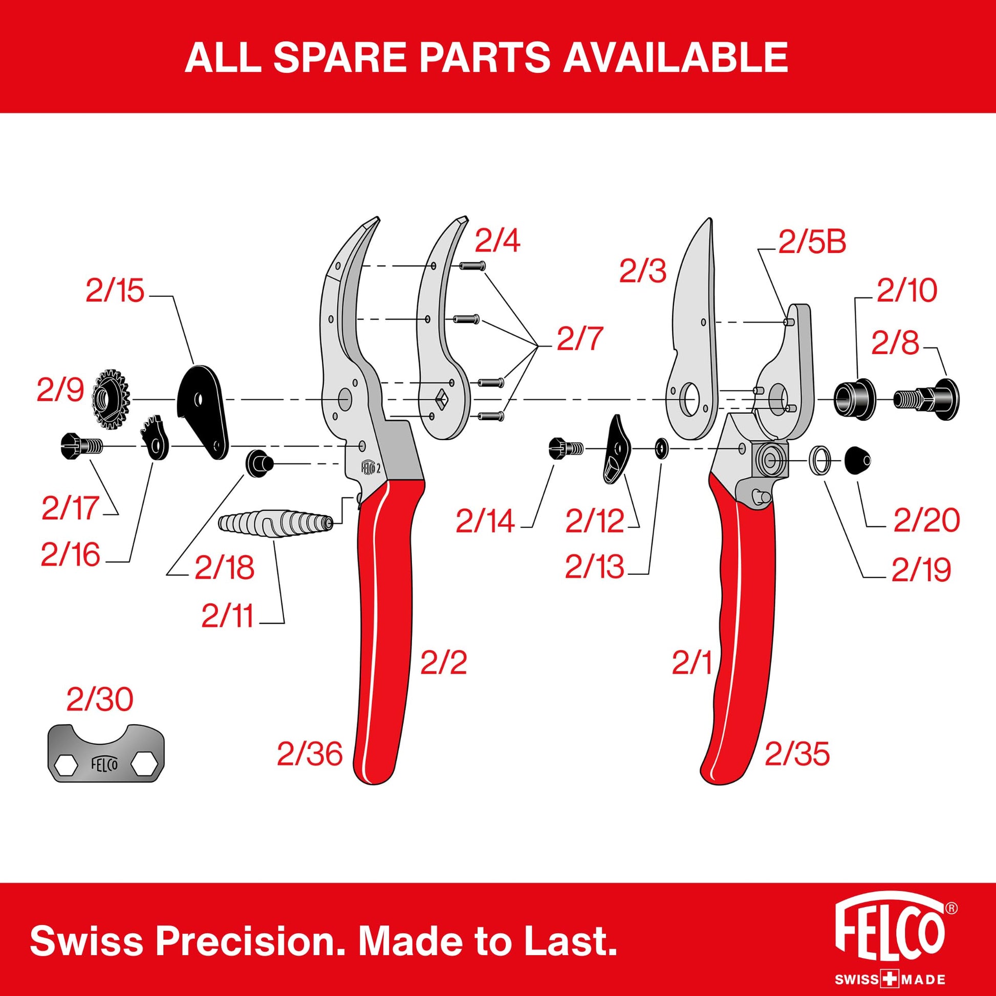 Pygar Inc Felco F-2 Classic Manual Hand Pruner FELCO