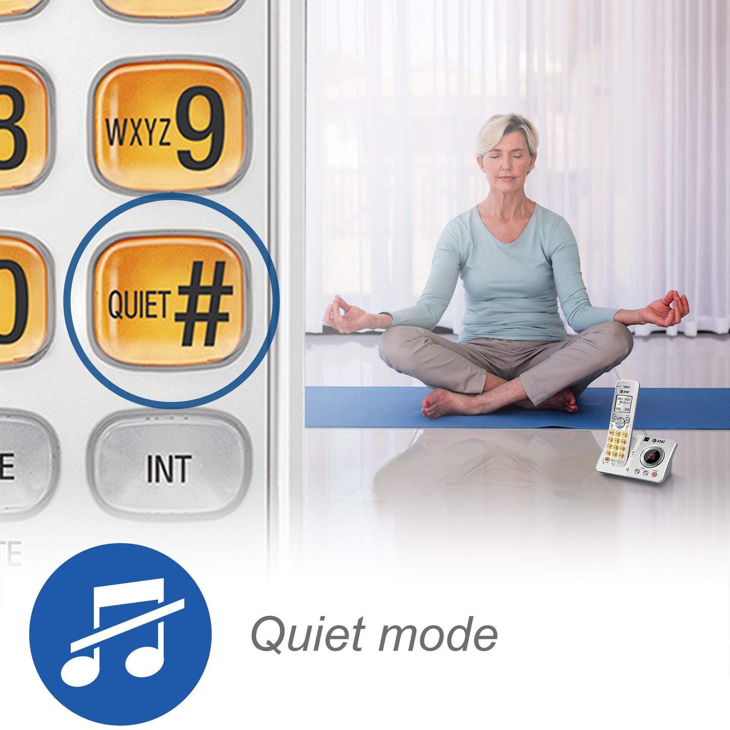 AT&T DECT 6.0 3 Cordless Phones with Caller ID, Handset Speakerphones, White and Grey