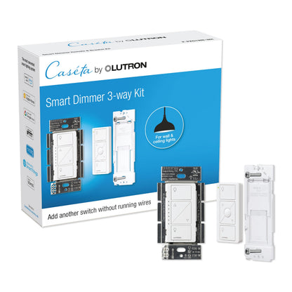 Lutron Caséta Smart Home Dimmer Switch and Pico Remote Kit, Works with Alexa, Apple HomeKit, Ring, Google Assistant (Smart Hub Required) | P-PKG1WB-WH | White