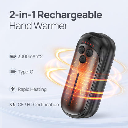 DeeKom Rechargeable Hand Warmers 2 Pack, 6000mAh Electric Hand Warmer Rechargeable, 2 in 2 Portable Hand Warmers with AI Smart Chips, Outdoor, Hunting, Camping for Family for Christmas 🍁 All In One Marketplace Canada