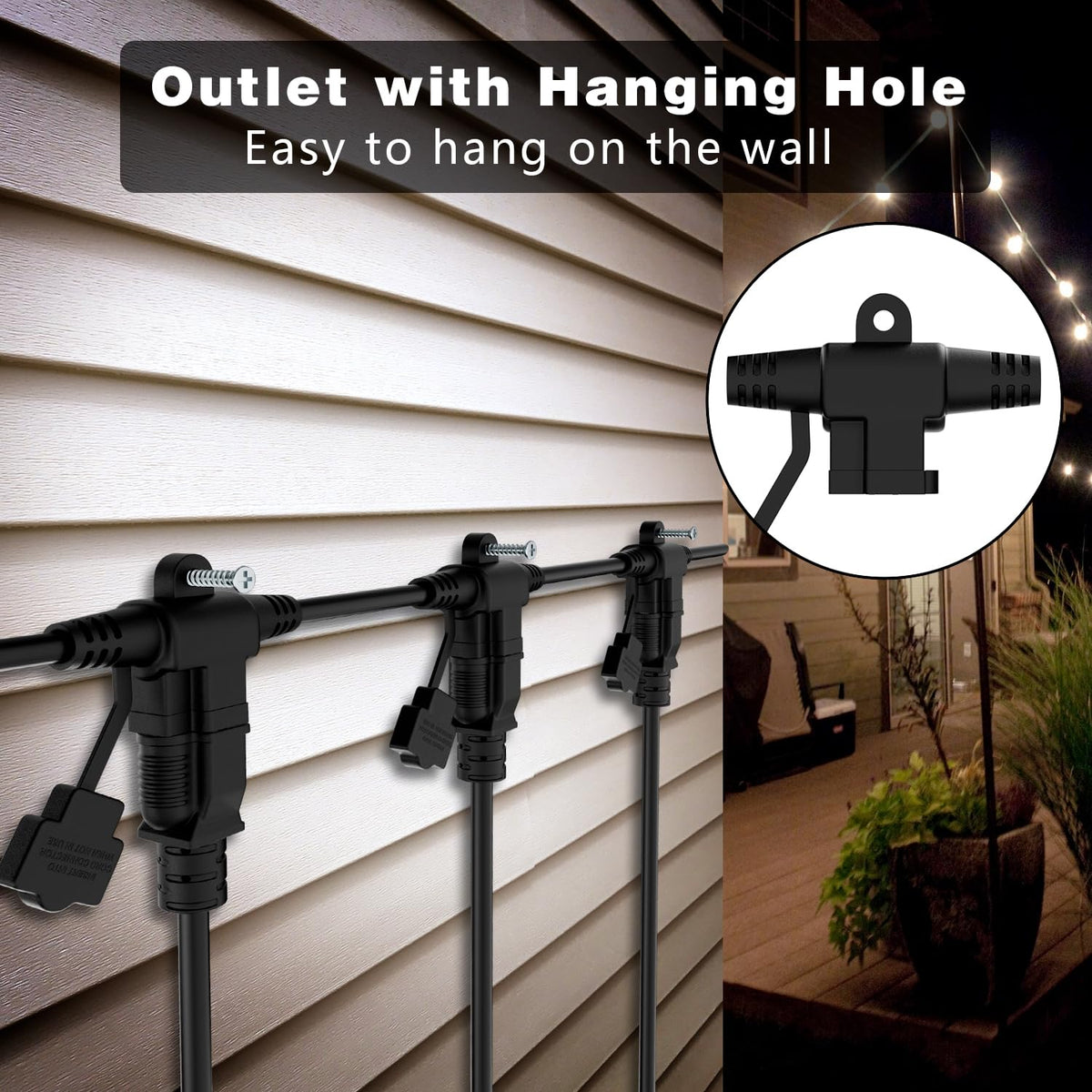 K KASONIC Outdoor Extension Cord 50 FT, Evenly Spaced 6 Outlets, Black 🍁 All In One Marketplace Canada