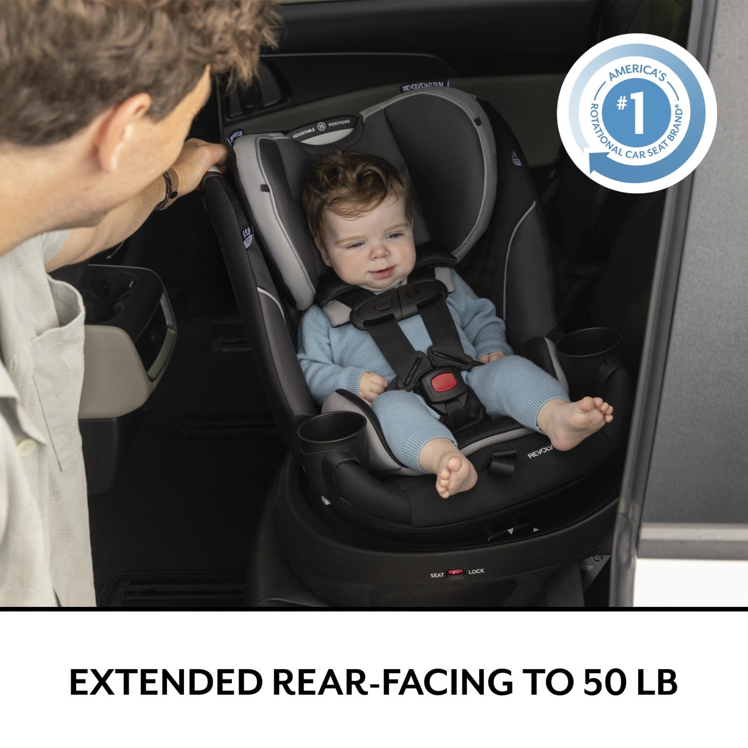 Evenflo Revolve360 Slim 2-in-1 Rotational Car Seat - Canton Black Evenflo