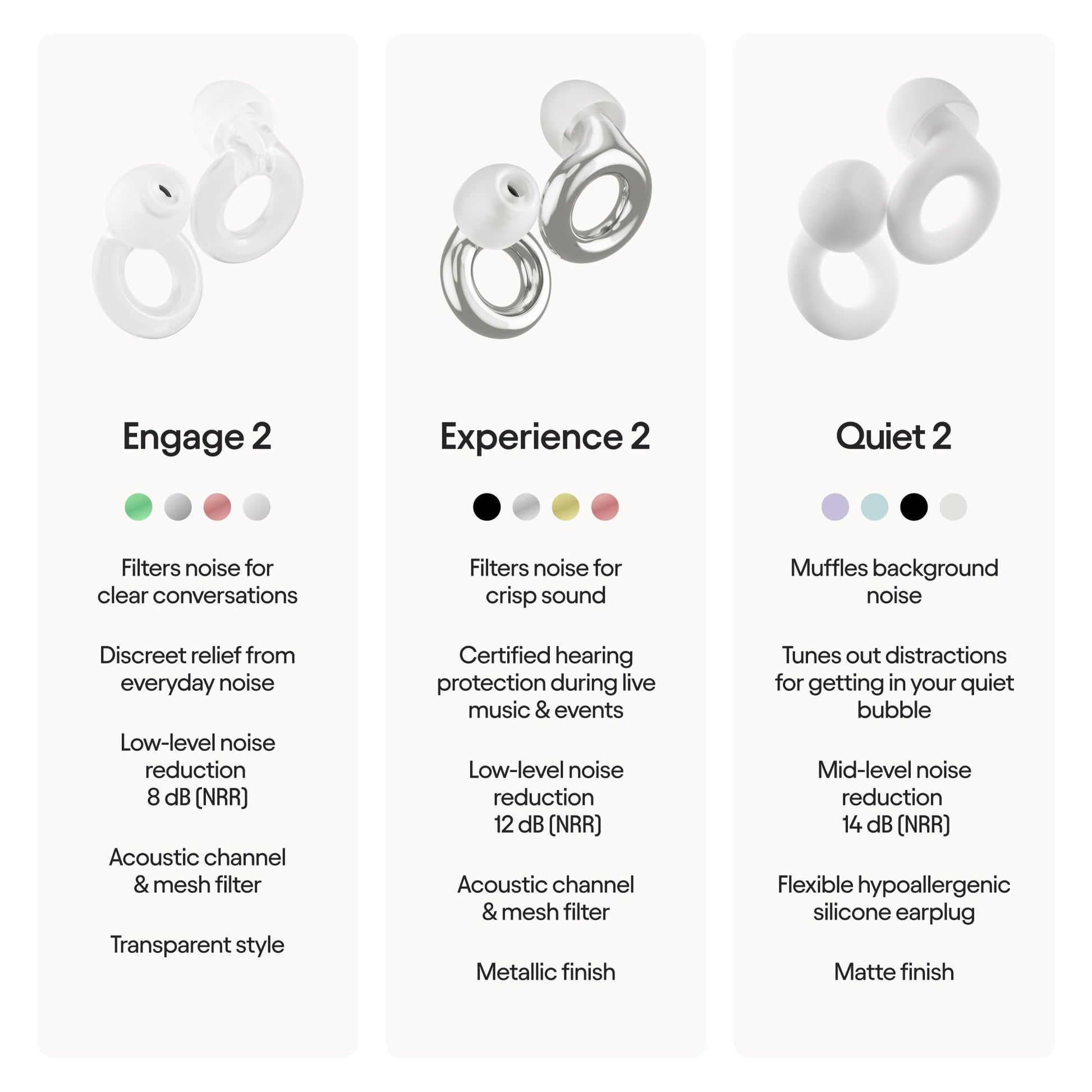 Loop Engage 2 Ear Plugs – Everyday Noise Relief With Clear Speech for Social Gatherings, Work, Conversation, Parenting & Noise Sensitivity – 16 dB Noise Reduction Earplugs - Available at All In One Marketplace Canada