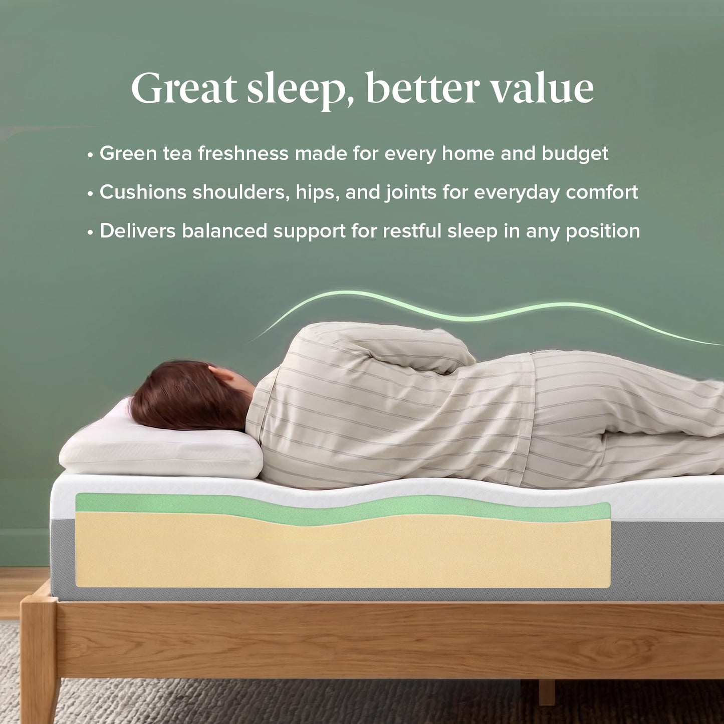 Zinus Full Mattress - 8 Inch Green Tea Essential Memory Foam Mattress, Affordable Mattress, Pressure Relief, CertiPUR-US Certified Foam, Mattress in a Box, 10-Year Warranty, Full Size Zinus
