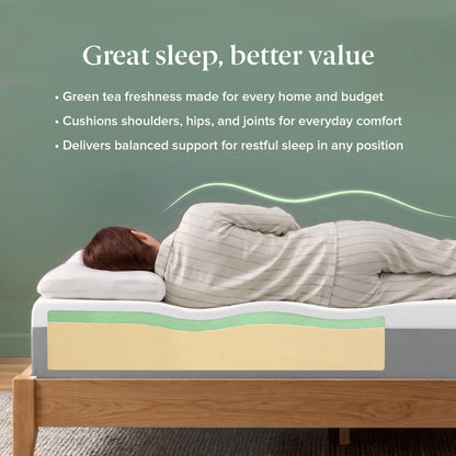 Zinus Full Mattress - 8 Inch Green Tea Essential Memory Foam Mattress, Affordable Mattress, Pressure Relief, CertiPUR-US Certified Foam, Mattress in a Box, 10-Year Warranty, Full Size Zinus