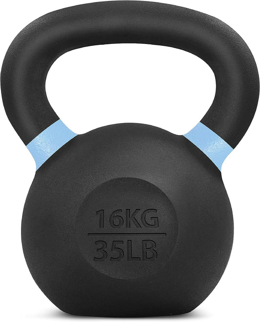 Poids Kettlebell Yes4All avec revêtement en poudre, poignées larges et bases plates – Kettlebells en fonte de 16 kg/35 lb pour la force, le conditionnement et le cross-training 🍁 All In One Marketplace Canada