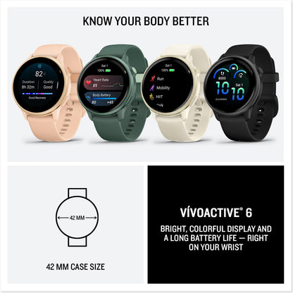 Garmin vívoactive® 6, Health and Fitness GPS Smartwatch, AMOLED Display, Up to 11 Days of Battery, Metallic Pink Dawn with Pink Dawn Band 🍁 All In One Marketplace Canada