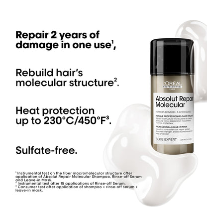 L'Oréal Professionnel Absolut Repair Molecular Leave-In Mask, 100 mL
