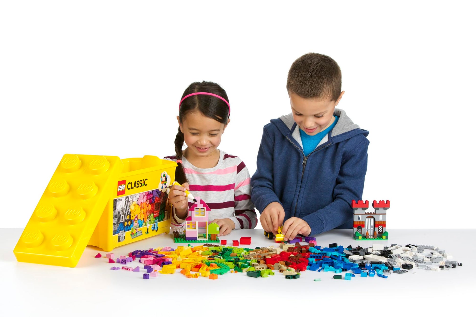 LEGO Classic Large Creative Brick Box 10698 Building Toy Set, Toy Storage Solution for Home or Classrooms, Interactive Building Toy for Kids, Boys, and Girls