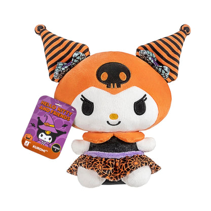 Hello Kitty® et ses amis, peluche Kuromi™ d'Halloween de 20 cm avec une capuche citrouille - Produit sous licence officielle Sanrio® par Jazwares - 6 ans et plus