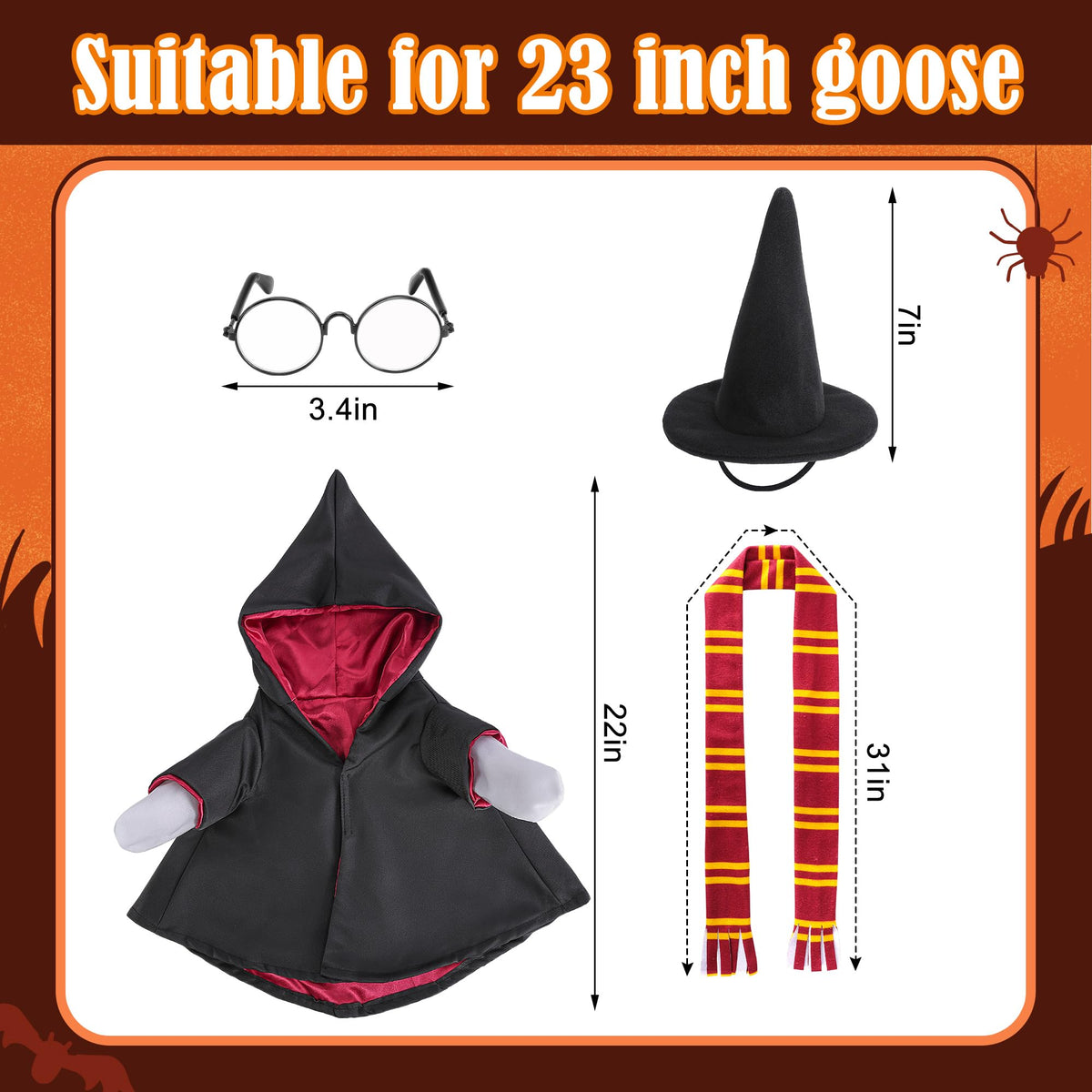 4Pcs Christmas Wizard Goose Outfits, Lawn Porch Goose Statue Wizard Costume 🍁 All In One Marketplace Canada