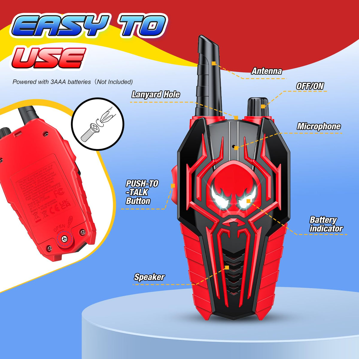 Exssary Walkie Talkies for Kids, Toys for 3 4 5 6 7 8 Year Old Boys Girls Outdoor Toys for Kids 3-5 6-8 Year Old Boy Girl Christmas Birthday Gifts Camping Backyard Activities Kid Walkie Talkies 2 Pack 🍁 All In One Marketplace Canada