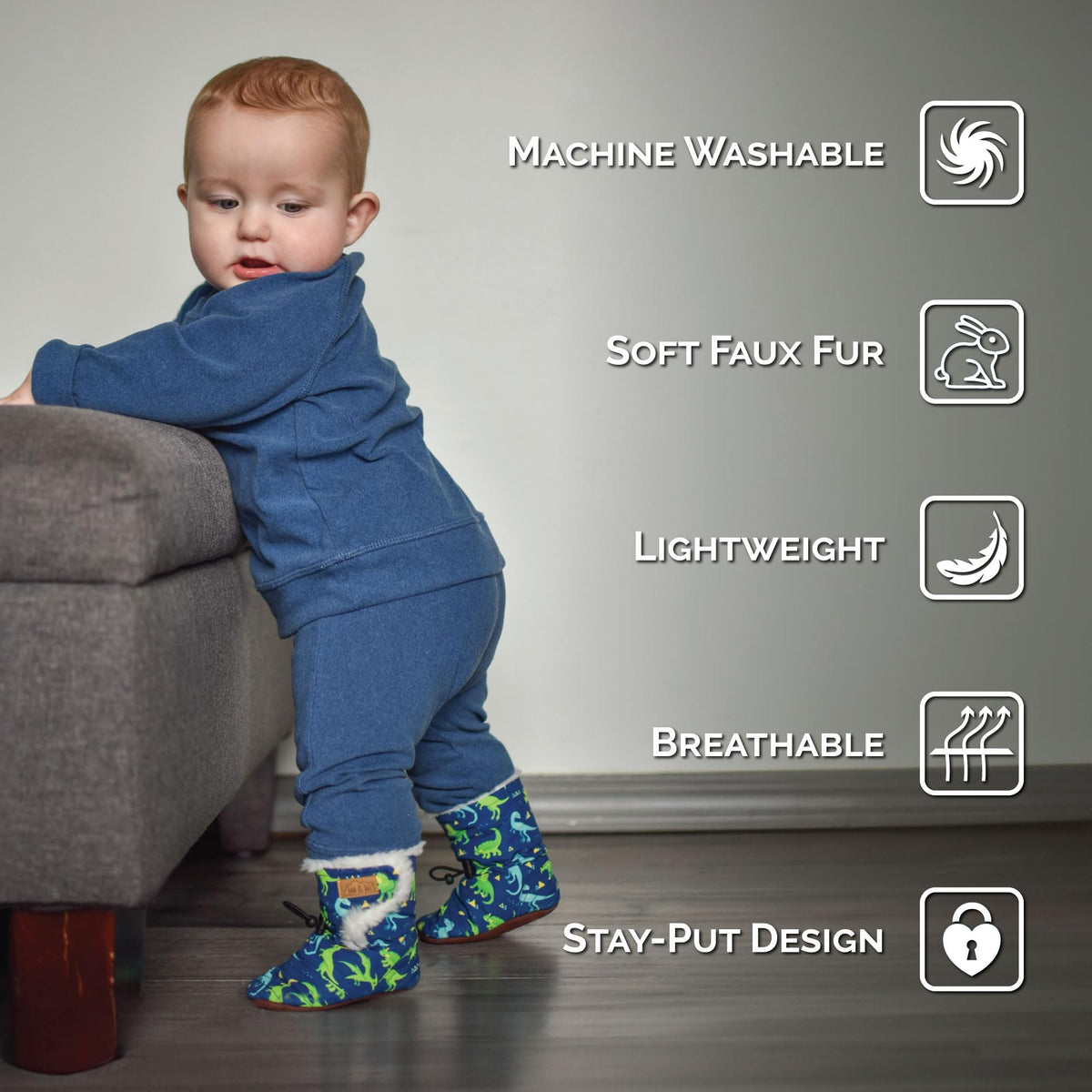 Jan & Jul Stay-Put Winter Baby Booties (Black, M) 🍁 All In One Marketplace Canada