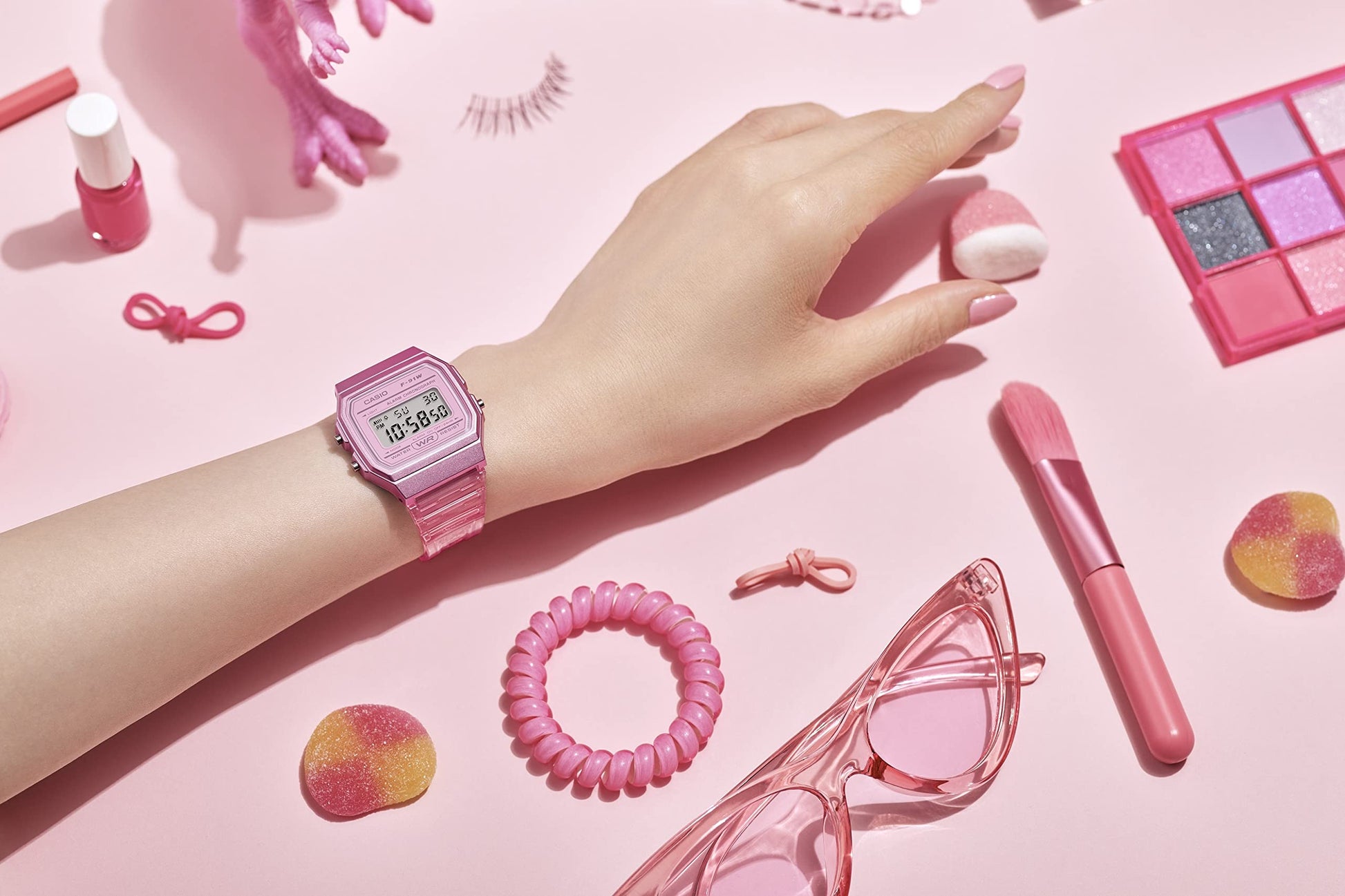 Casio Quartz Watch with Resin Strap, Pink, 20 (Model: F-91WS-4CF) Casio