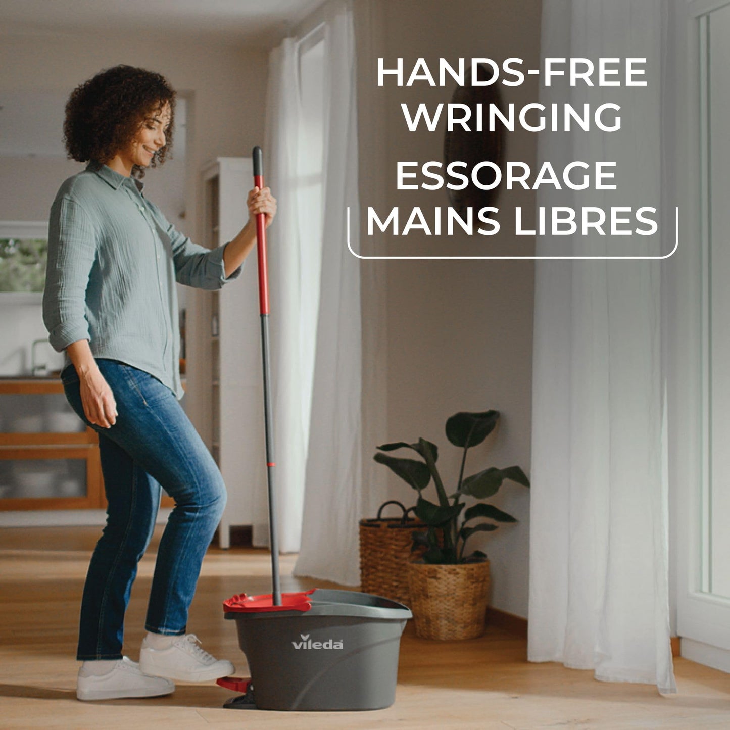 Vileda EasyWring Spin Mop & Bucket Floor Cleaning System with Power Mop Head | Hands-Free Wringing Mop Bucket | Extendable Handle | Safe on All Floor Types| Mop Refill Removes Tough Dirt and Grime - Available at All In One Marketplace Canada