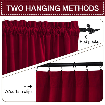 StangH Theater Red Velvet Curtains for Living Room Christmas Decor 2 Panels 🍁 All In One Marketplace Canada
