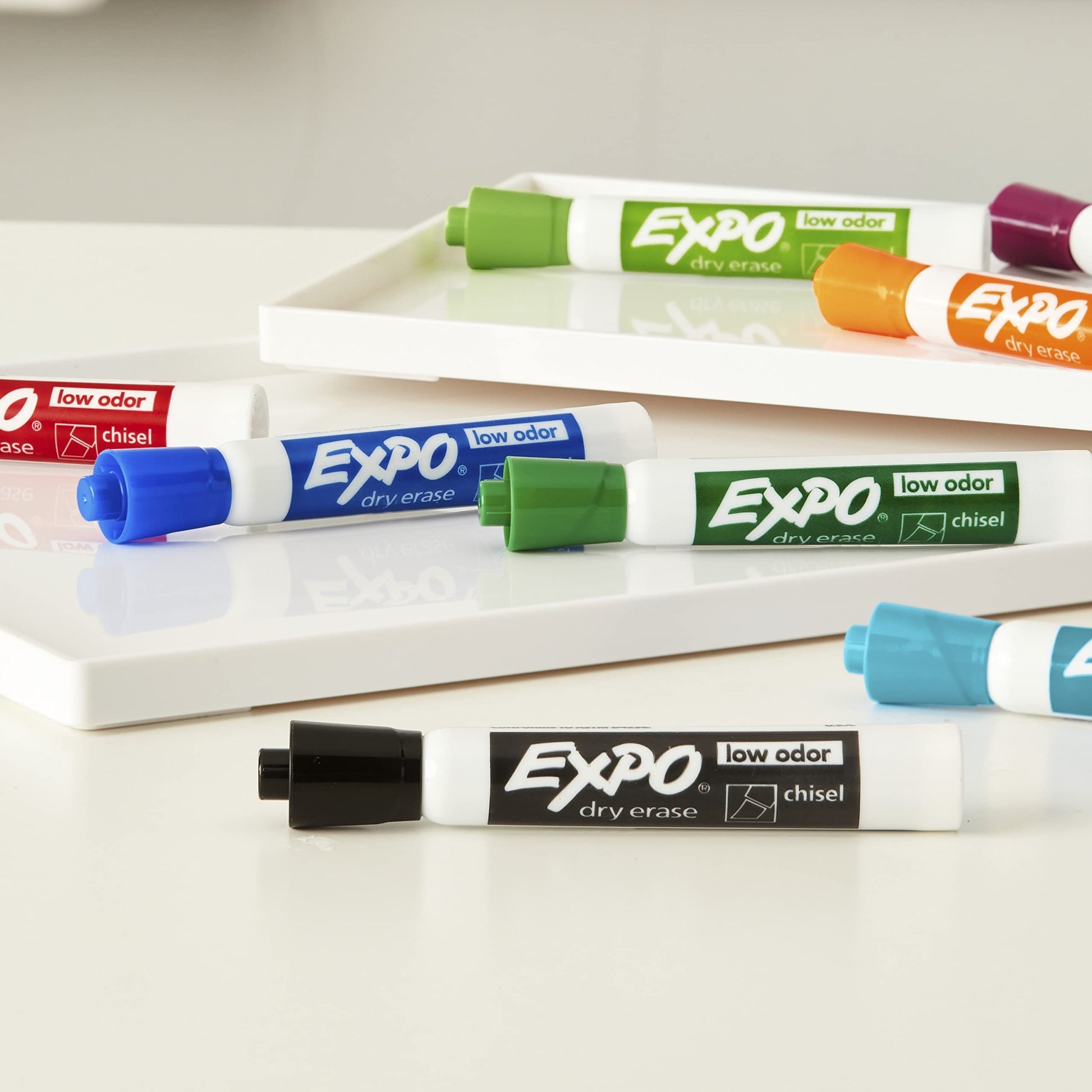 Expo Low Odour Dry Erase Markers, Chisel Tip, Black, 36 Count Expo
