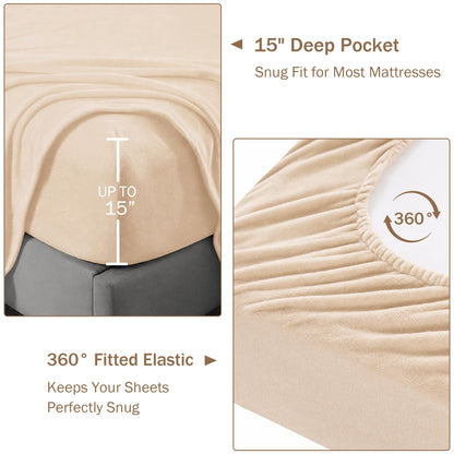 Softan Fleece Sheets, Soft as Flannel, Queen, Sand 🍁 All In One Marketplace Canada
