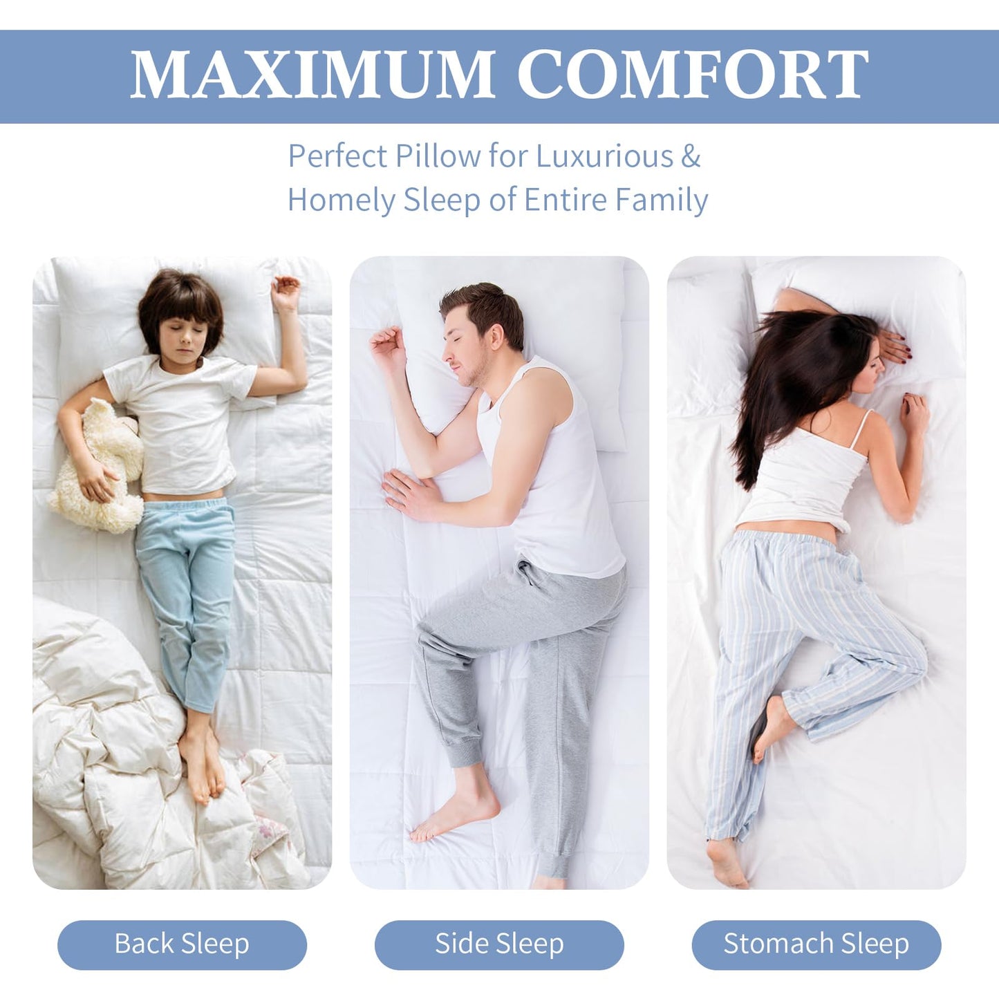 SHERWOOD Hotel Collection Soft Down Alternative Bed Pillows (Queen) - Available at All In One Marketplace Canada