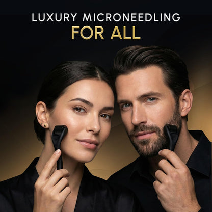 Derma Microneedling Roller - 1.5mm Titanium Needles - Designed in Canada - for Men and Women - Storage Case Included (Matte Black) - Available at All In One Marketplace Canada