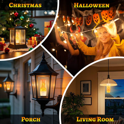 HoogaLife Flame Light Bulbs, Warm Flickering Light Bulbs Effect of Real Fire, E26 Flame Light Bulb for Christmas, Halloween, Party Patio Porch Home Holiday Indoor & Outdoor Decorations-2 Pack 🍁 All In One Marketplace Canada