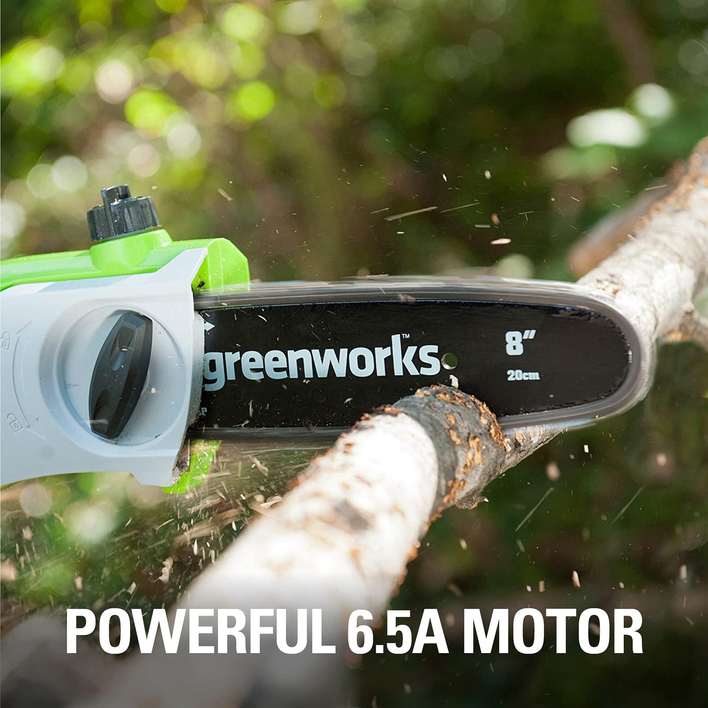 Greenworks 20192 8.5-Inch 6.5 Amp Electric Corded Pole Saw, Green Greenworks