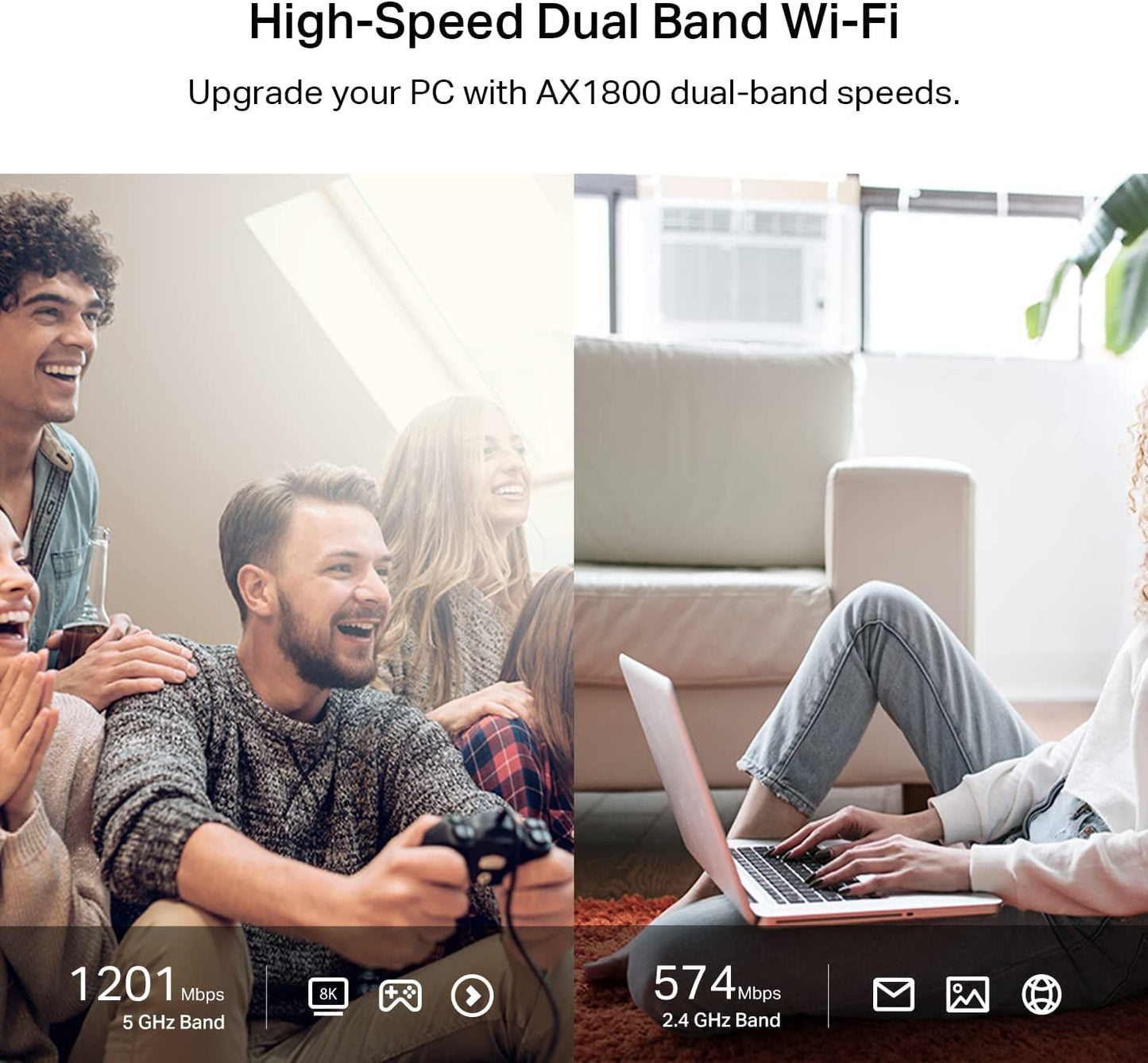 TP-Link AX1800 WiFi 6 USB Adapter for Desktop PC (Archer TX20U Plus) - Wireless Network Adapter with 2.4GHz, 5GHz, High Gain Dual Band 5dBi Antenna, WPA3, Supports Windows 11/10 🍁 All In One Marketplace Canada