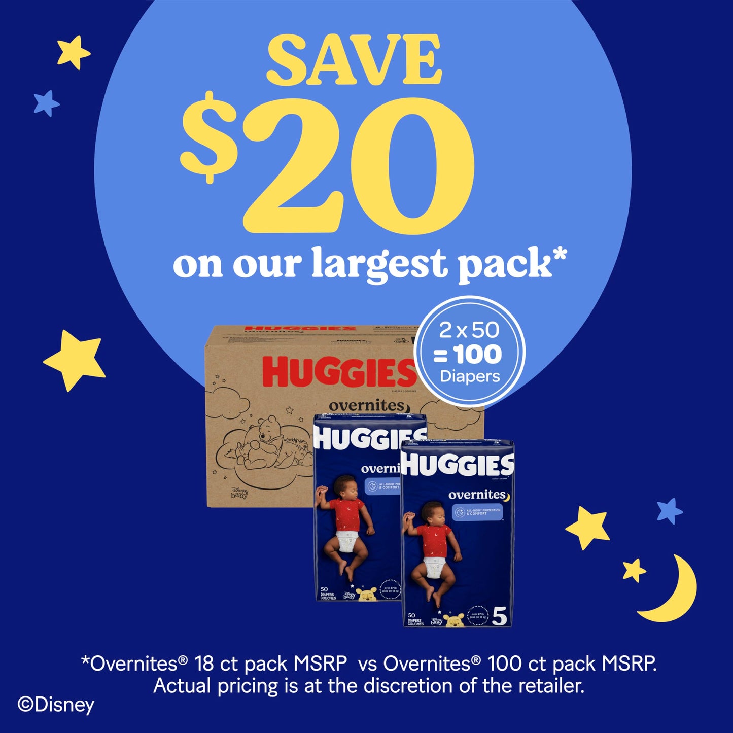 Huggies Size 4 Overnites Baby Diapers: Overnight Diapers, Size 4 (22-37 lbs), 100 Ct, Packaging May Vary 🍁 All In One Marketplace Canada
