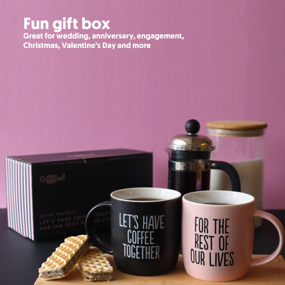 Triple Gifffted Lets Have Coffee Together Mug Set for Couples,380ml Ceramic 🍁 All In One Marketplace Canada