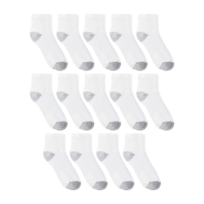 Hanes Womens Value Pack, Ankle Soft Moisture-wicking Socks, Available In 10 And 14-packs, White - 14 Pack, 5-9 US Hanes
